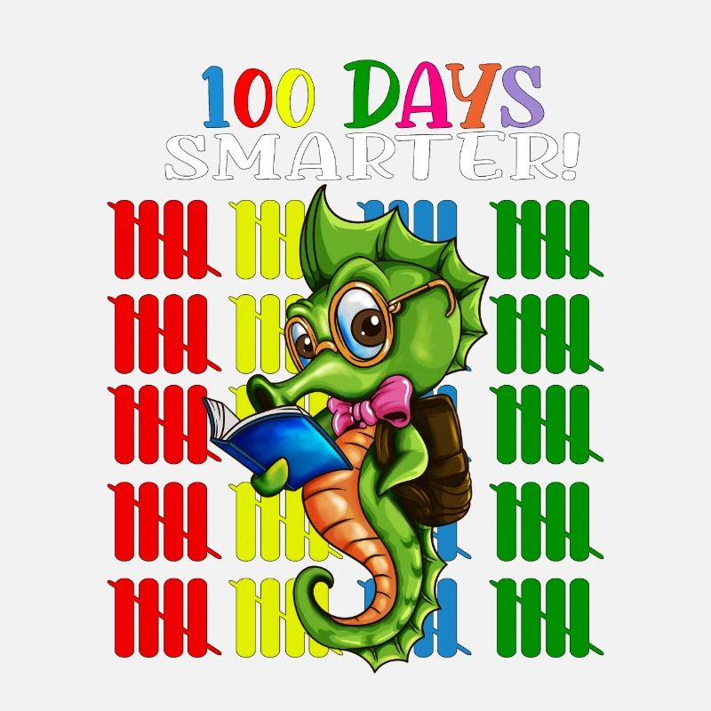 100 Days Smarter Schule Kids Seepferdchen Design