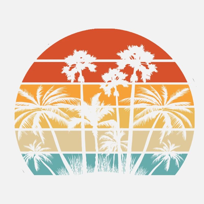 Palmen Kokospalmen Beach Strand Retro