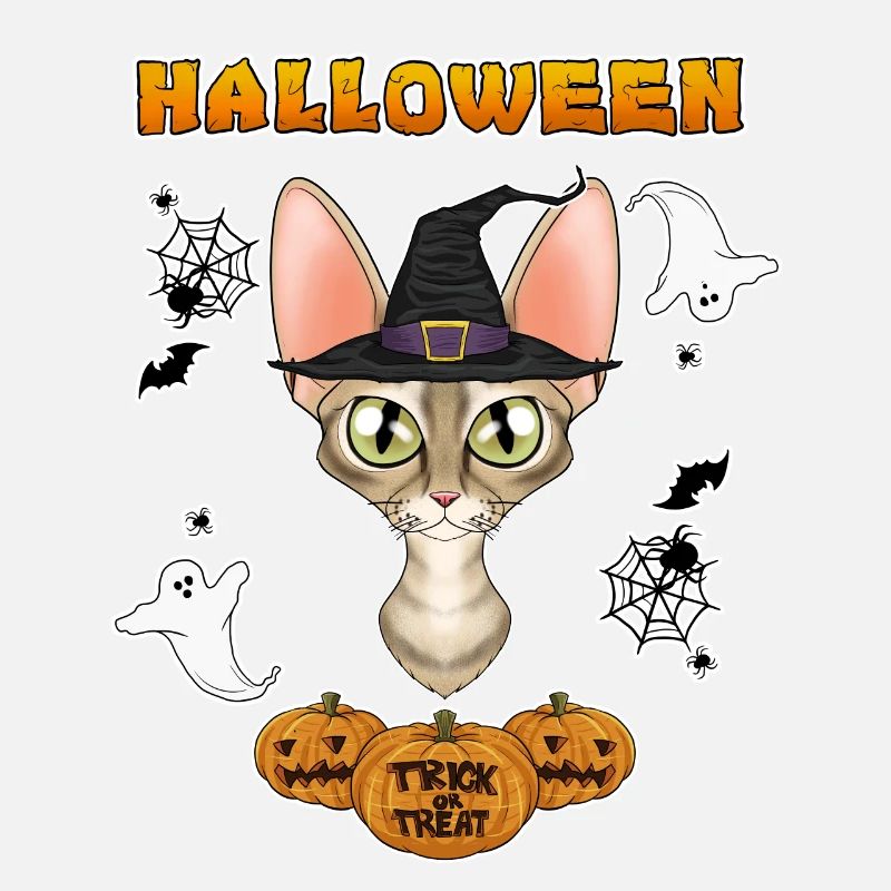 Devon Rex Cat Lover I Joyeux Halloween