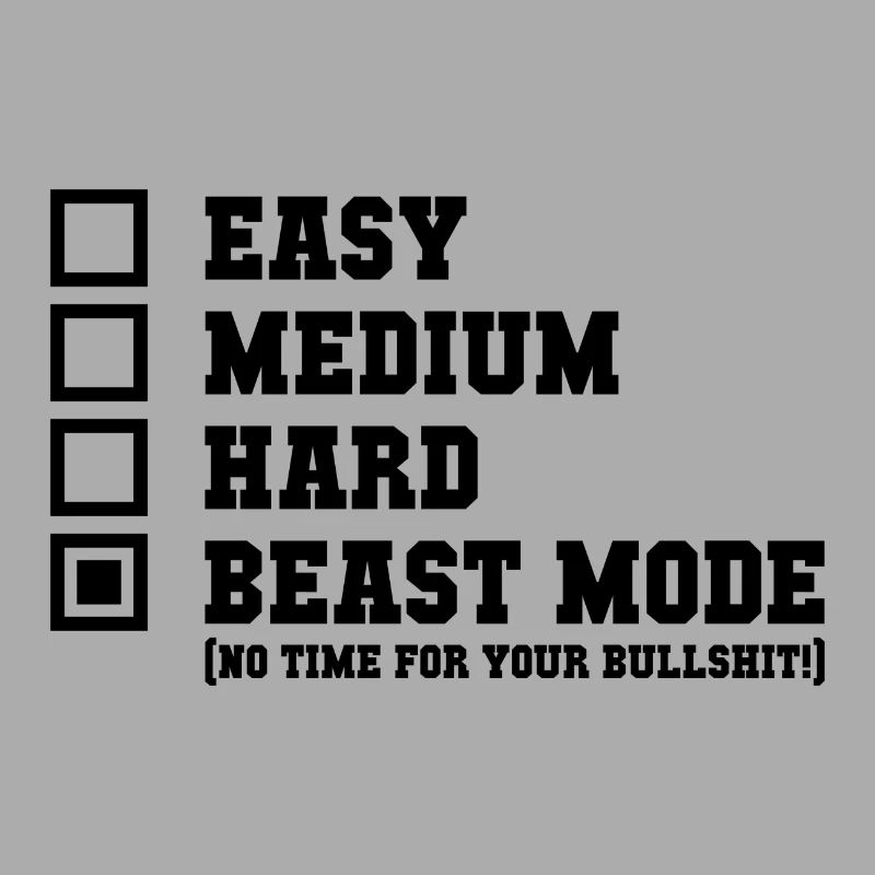 Easy Medium Hard Beast Mode Geschenk