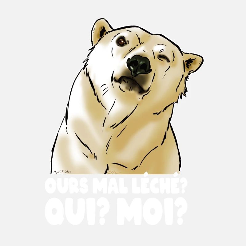 Ours mal léché (texte blanc)