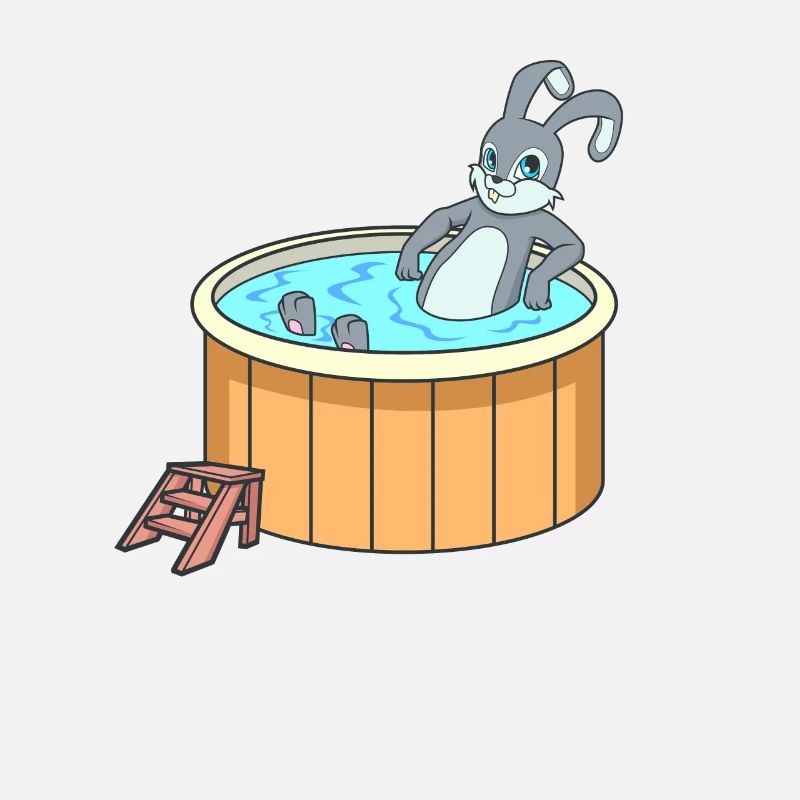 Lapin dans le bain à remous