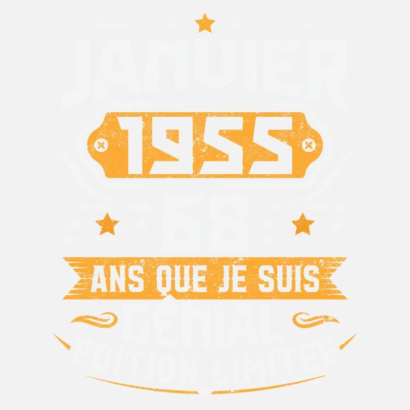Rétro Cadeau D'anniversaire 68 Ans Janvier 1955