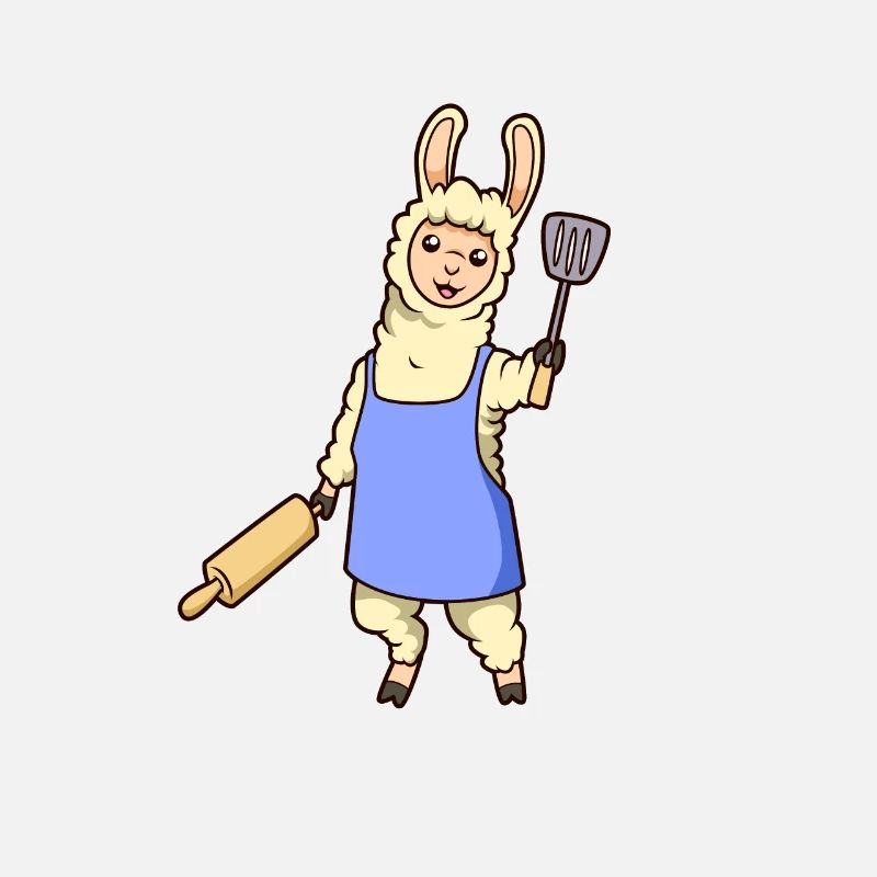 Cartoon Lama Chef