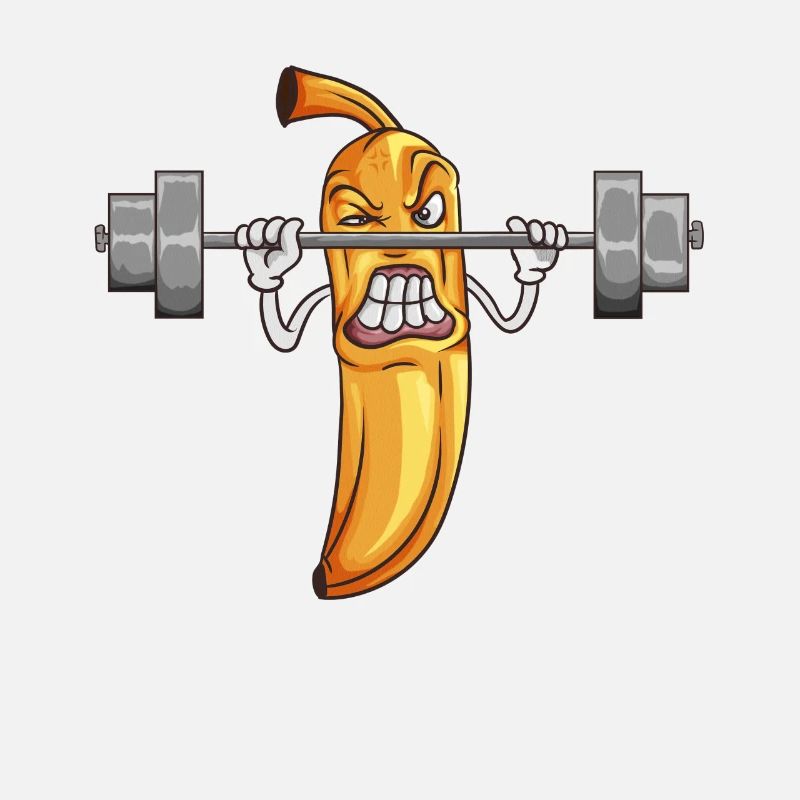 Frucht Sport Workout Gewichtheber Banane Ernährung