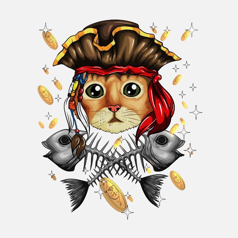 Pirate Chat Pirate Costume Chat Squelette Poisson