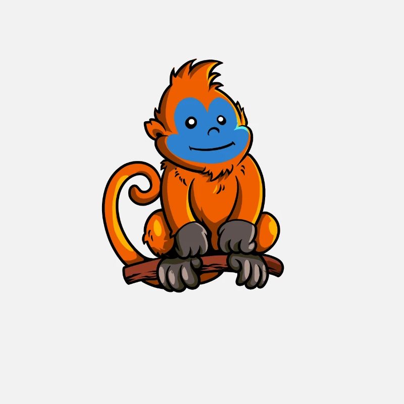 Singe à nez retroussé Kawaii