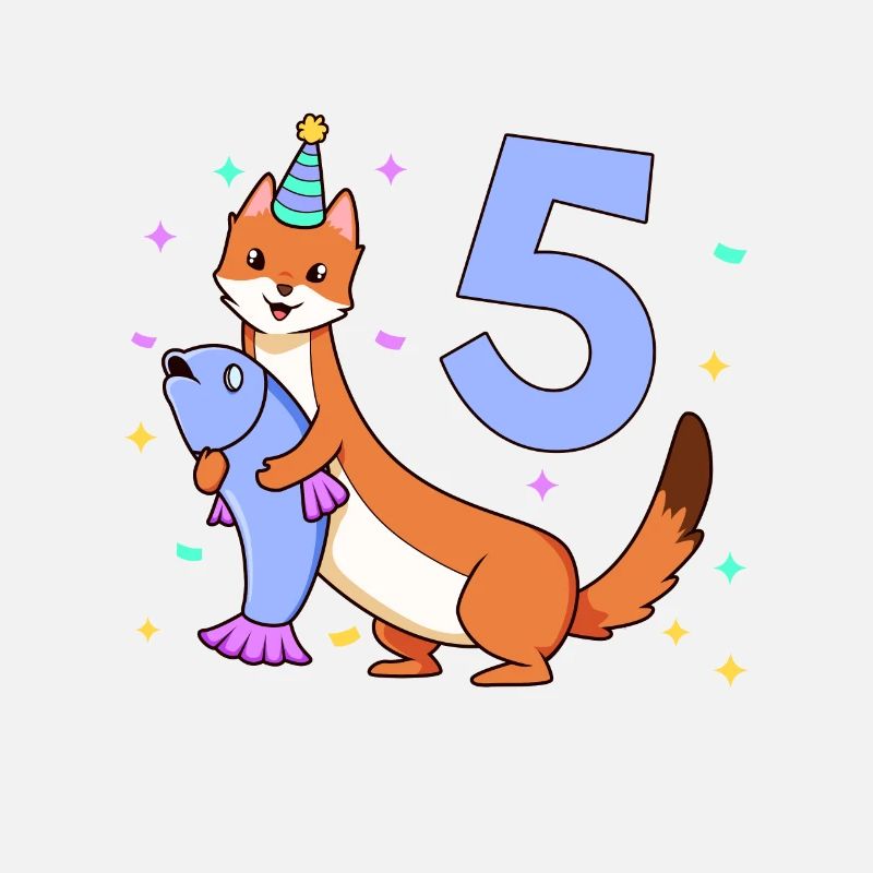 Mit Wiesel - Kinder Geburtstag 5 Jahre