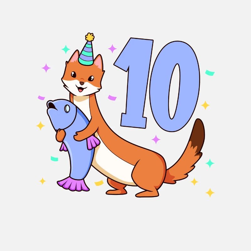 Mit Wiesel - Kinder Geburtstag 10 Jahre
