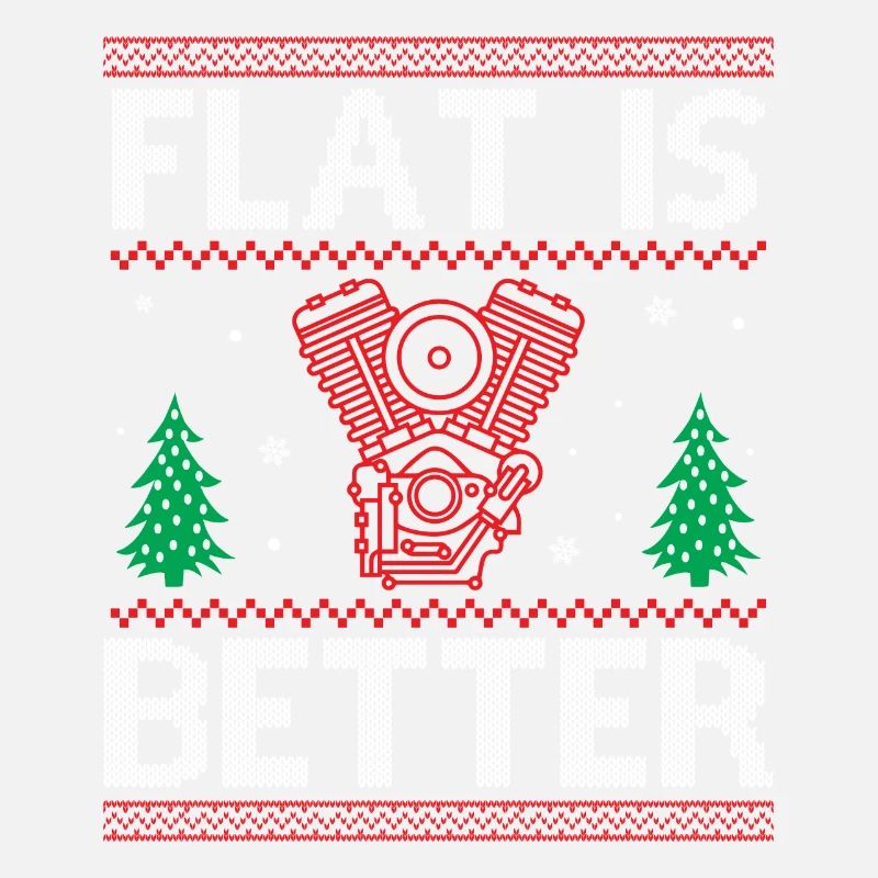 Engine Car Tuning Ugly Christmas - Flat Is Better
