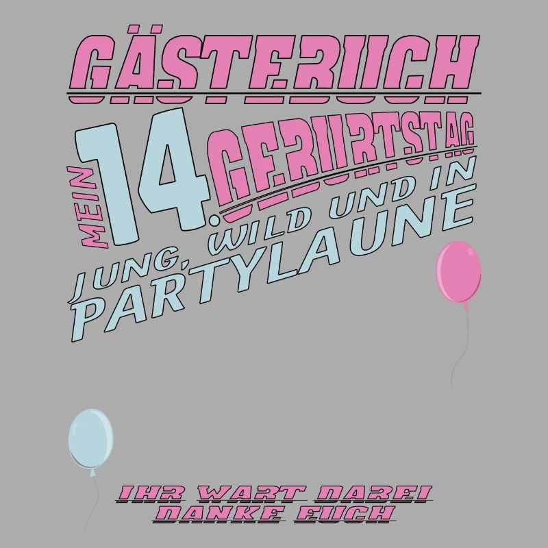 14. Geburtstag Mädchen & Junge Gästebuch