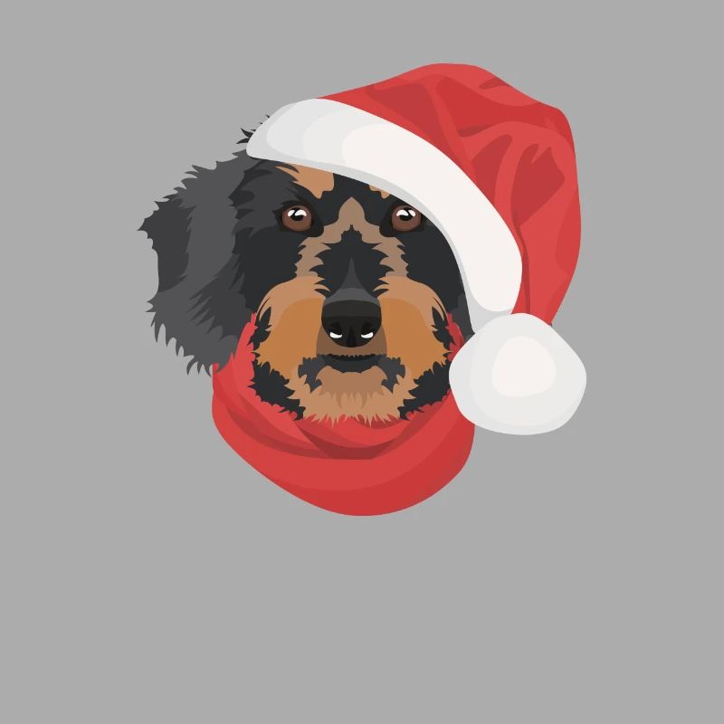 Teckel à poil dur Joyeux Noël