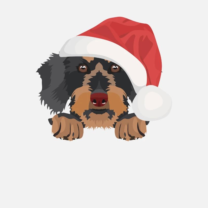 Teckel à poil dur Joyeux Noël