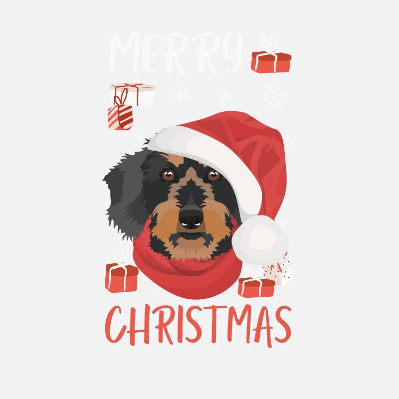 Teckel à poil dur Joyeux Noël