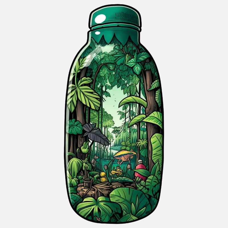 Dessin de bouteille de jungle
