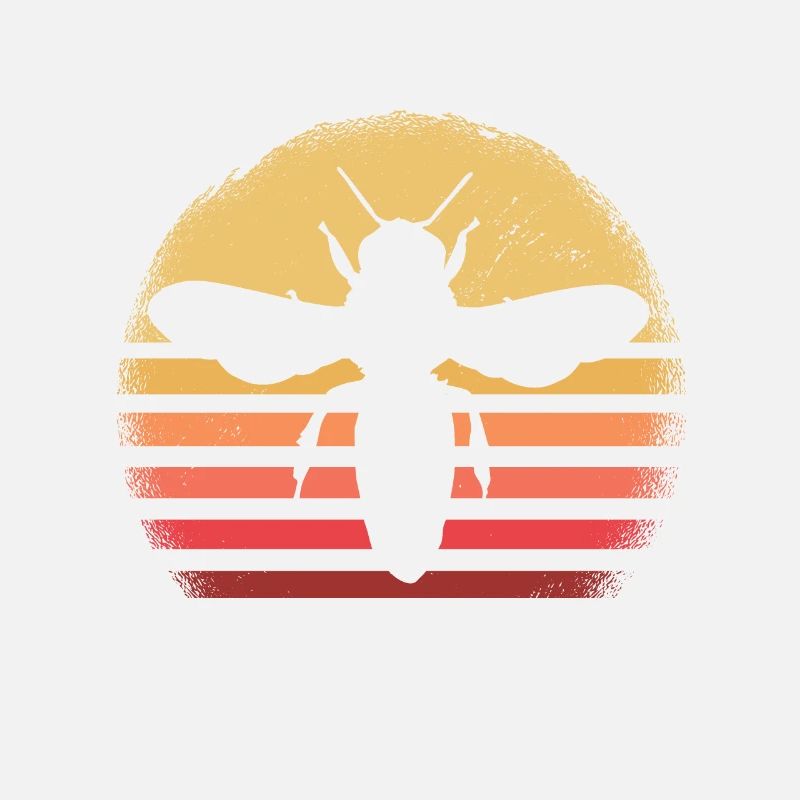 Hobby beekeeper retro sunset design