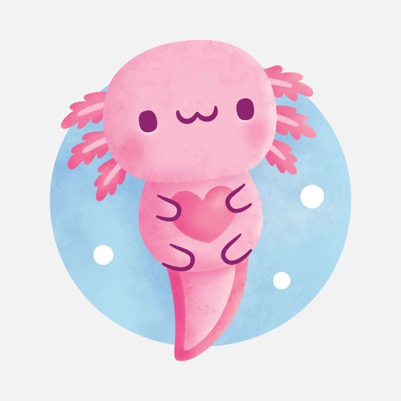 Mignon Axolotl Hugging Heart