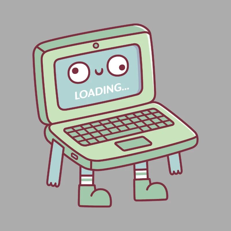 Funny Derpy Laptop Loading Its Brain