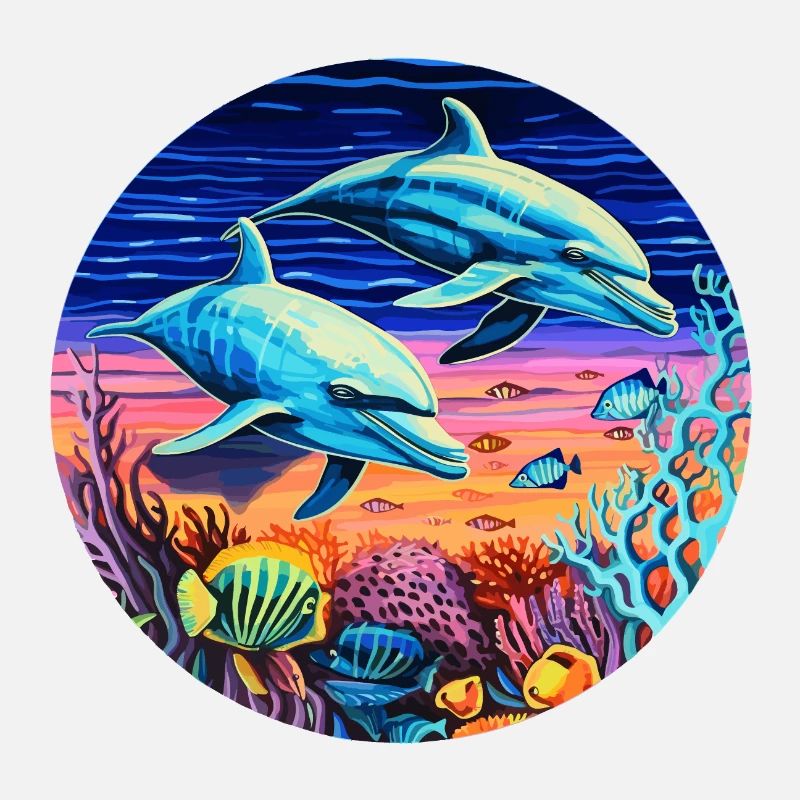 Dolphin - vivid colors - aquatic symphony