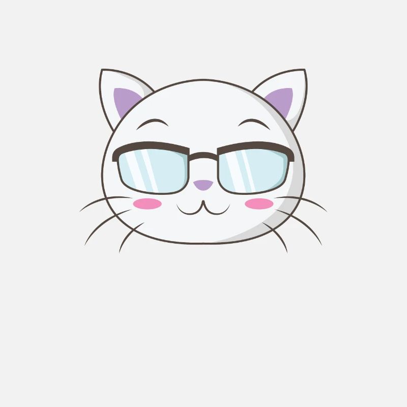 Nerd cat with nerd glasses