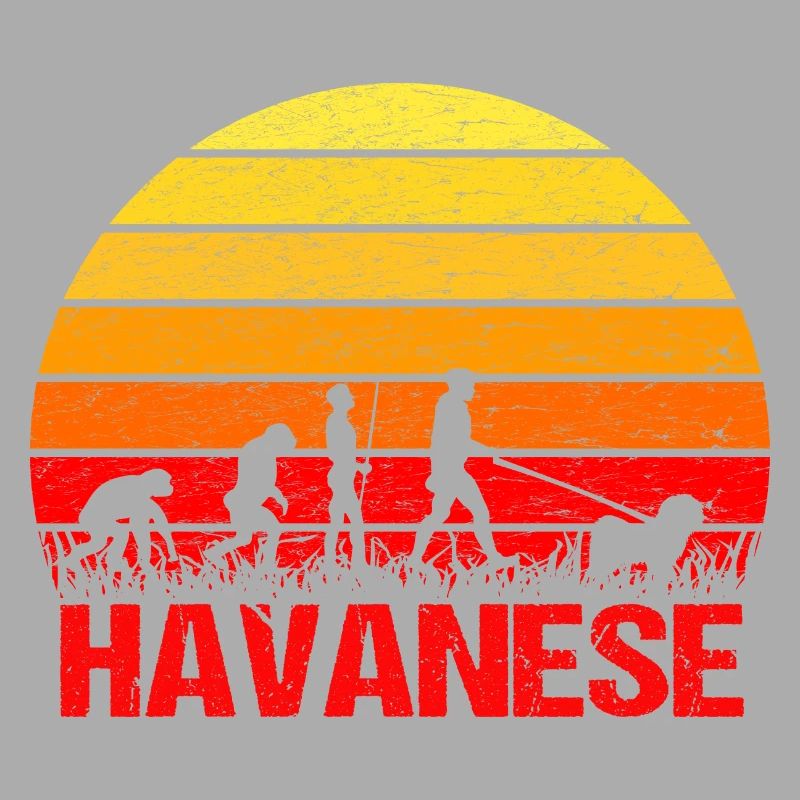 Havanese Sunrise Walk Evolution Funny