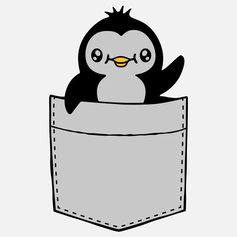 Pingouin de poche de poitrine agité