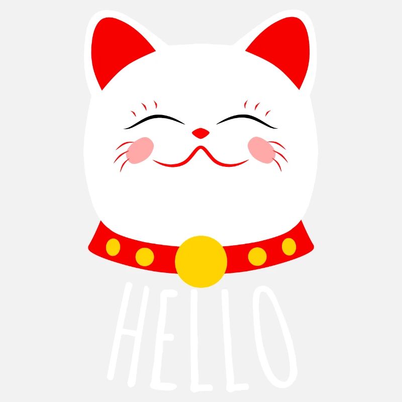 Maneki Neko Cat disant bonjour : Mignon chat