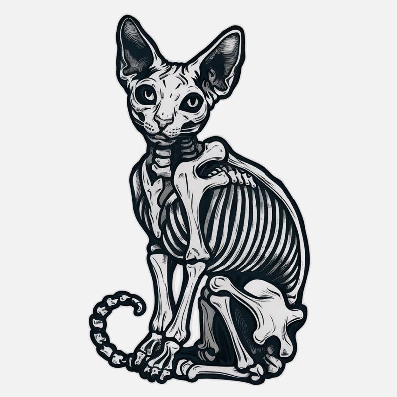 chat sphinx squelette tatouage