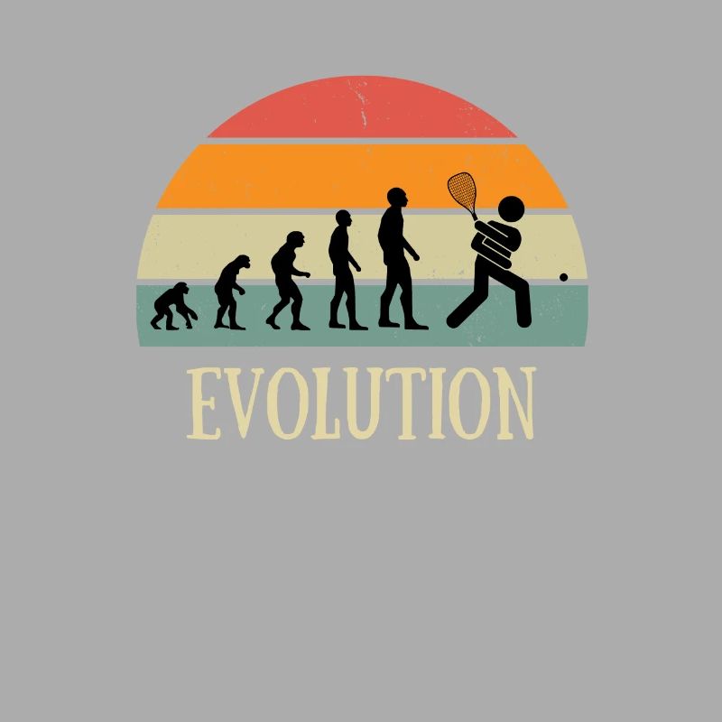 Evolution Vintage Squash Mann Humor Geschenkidee