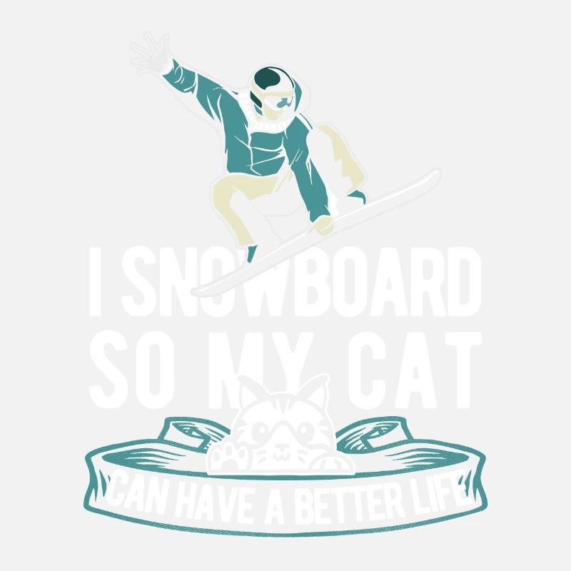 Snowboard Snowboarder Cat