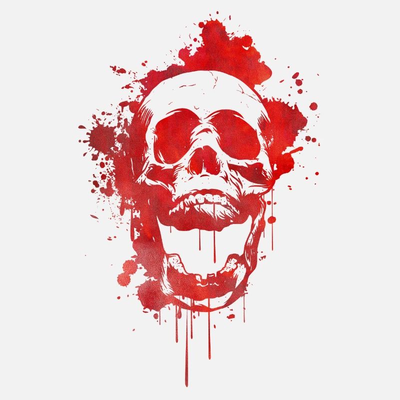 Crâne d'éclaboussure de sang / crâne de la mort