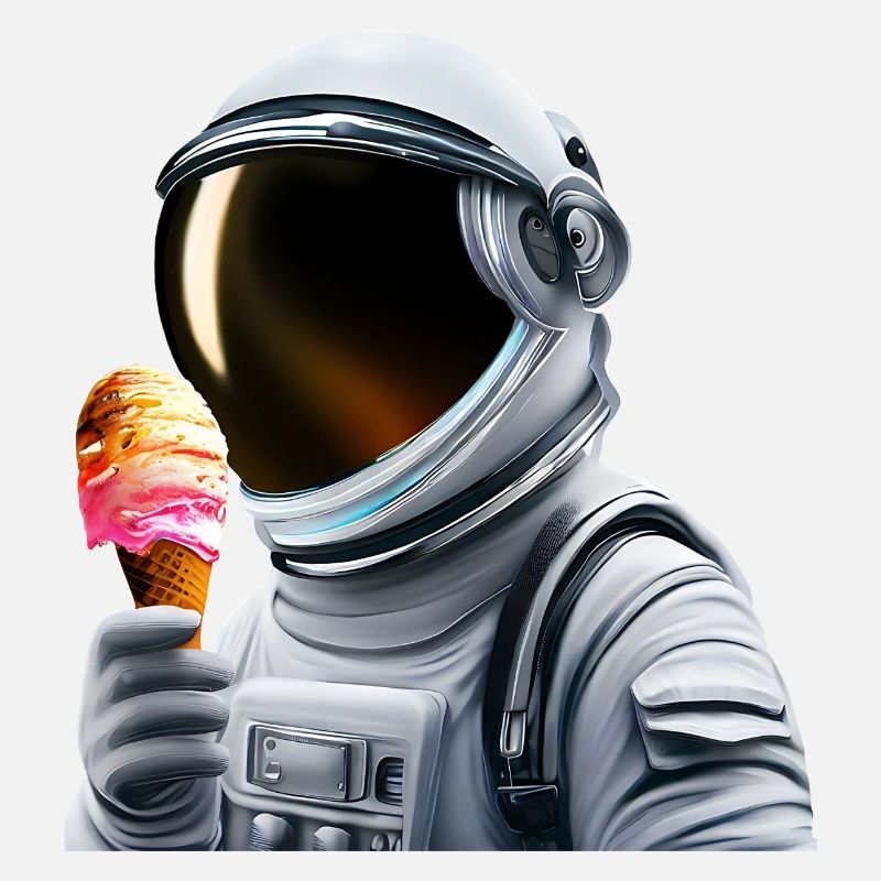 Astronaute de la crème glacée gaufre