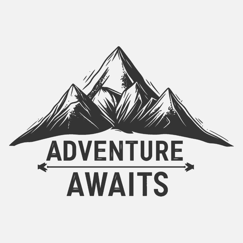 L'aventure vous attend, logo de montagne, sommets
