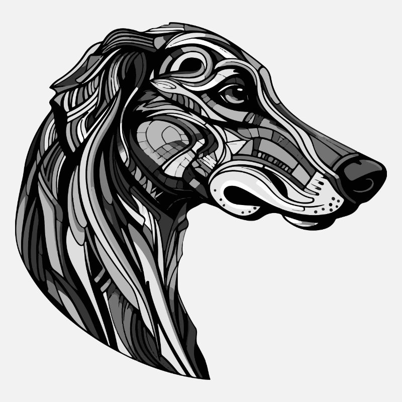 Portrait de chien lévrier