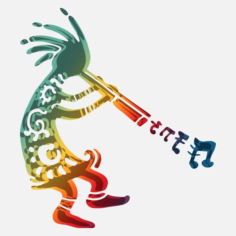 Native American Kokopelli with Music Notes 1