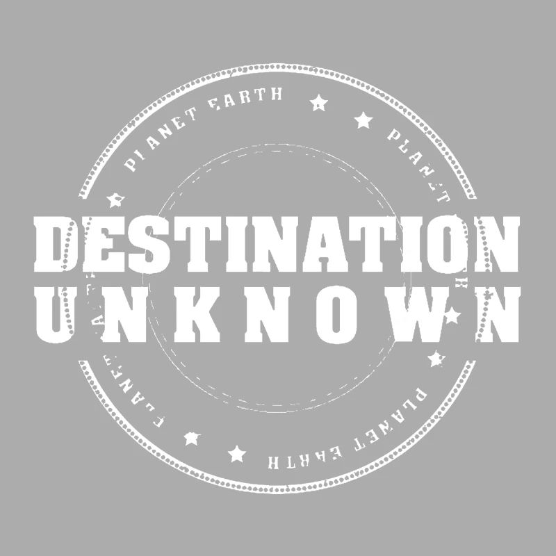 DESTINATION UNKNOWN white text