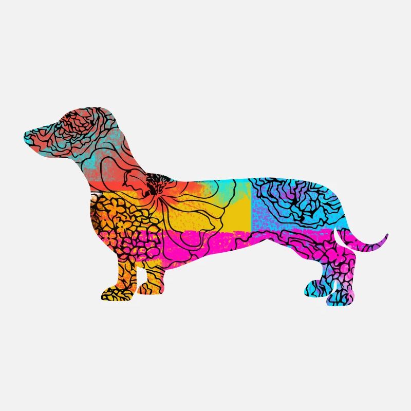 Teckel Dachshund Flowers