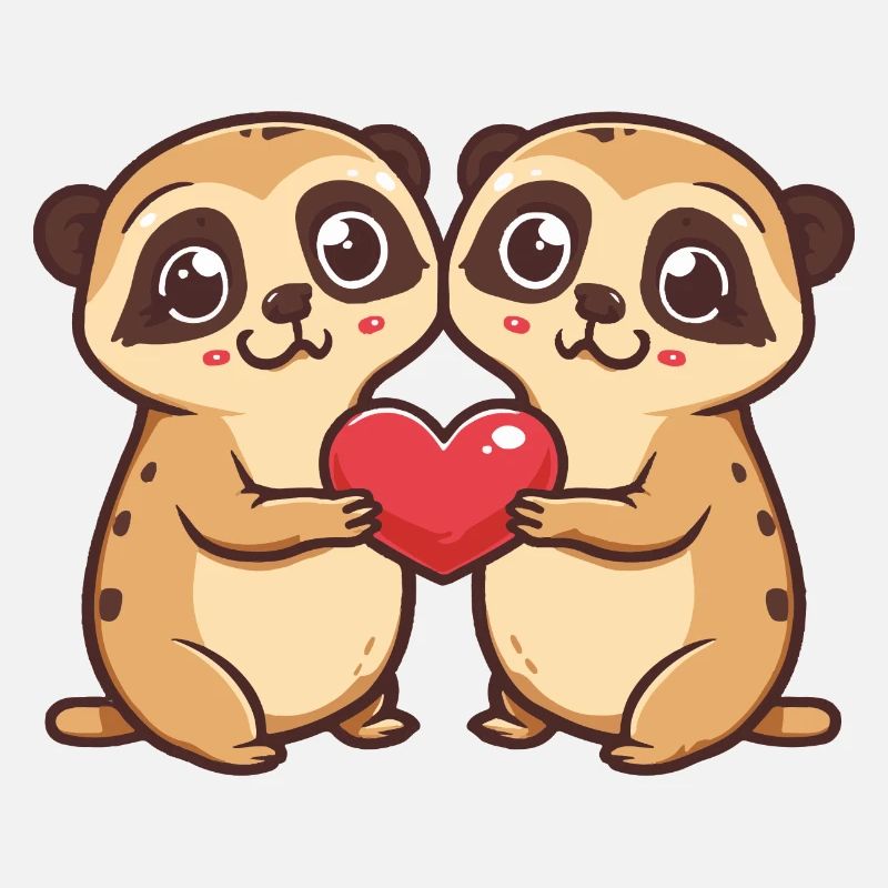 Erdmännchen Paar Verliebt Tier Valentinstag