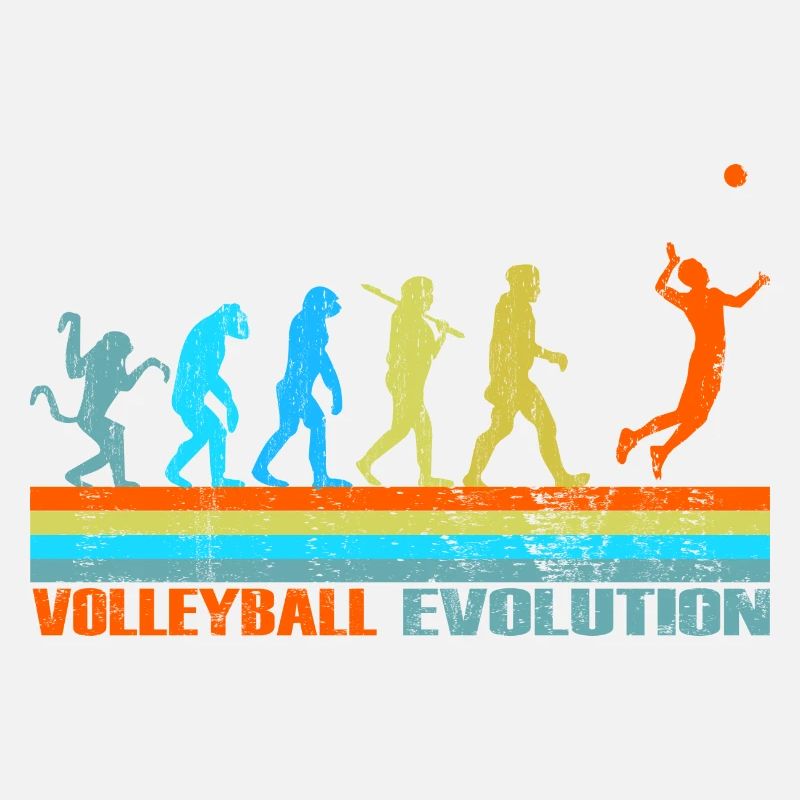 Volleyball Evolution cadeau rétro