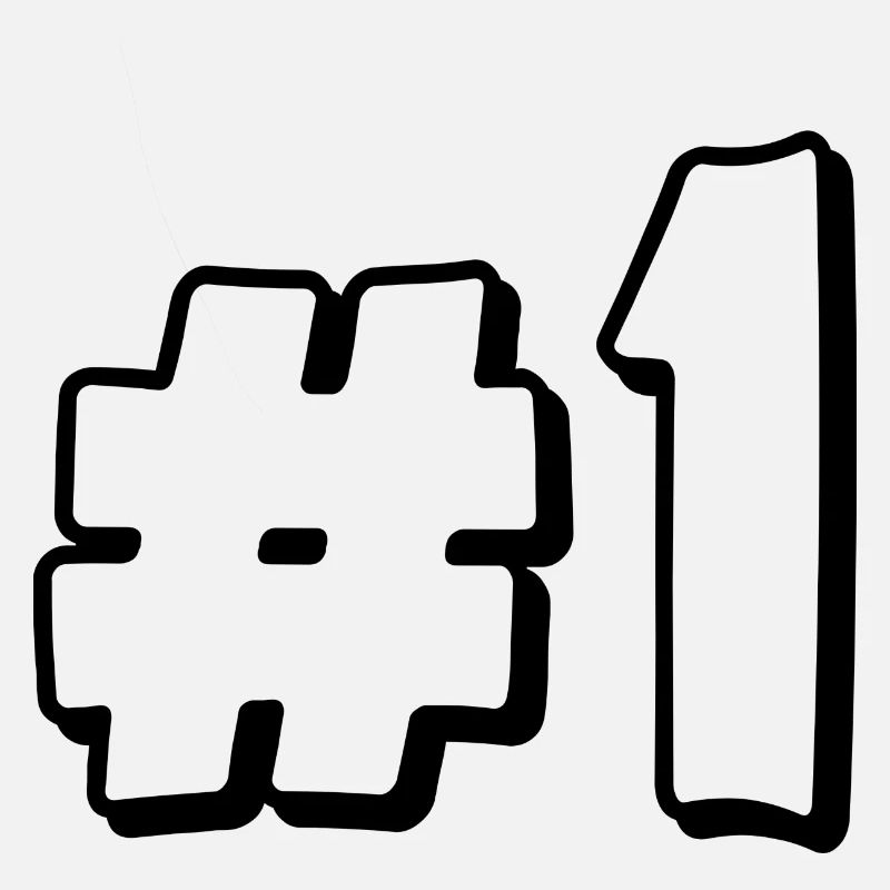 Numéro un avec hashtag