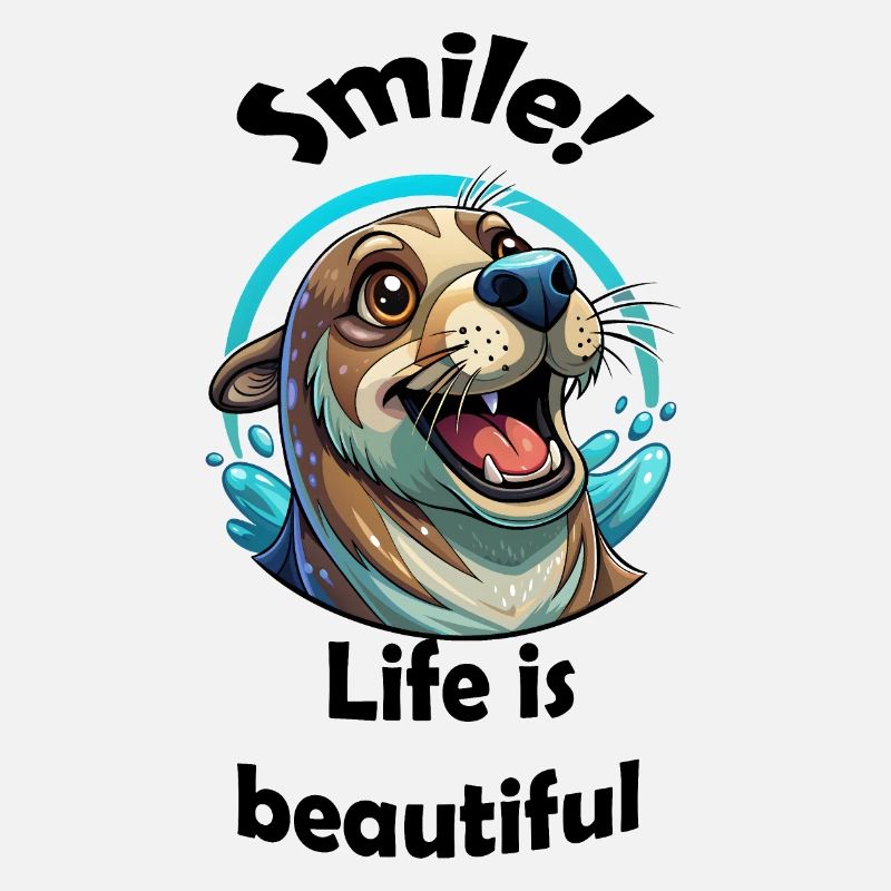 Smile Seal Life Beautiful Joyful Positive Message
