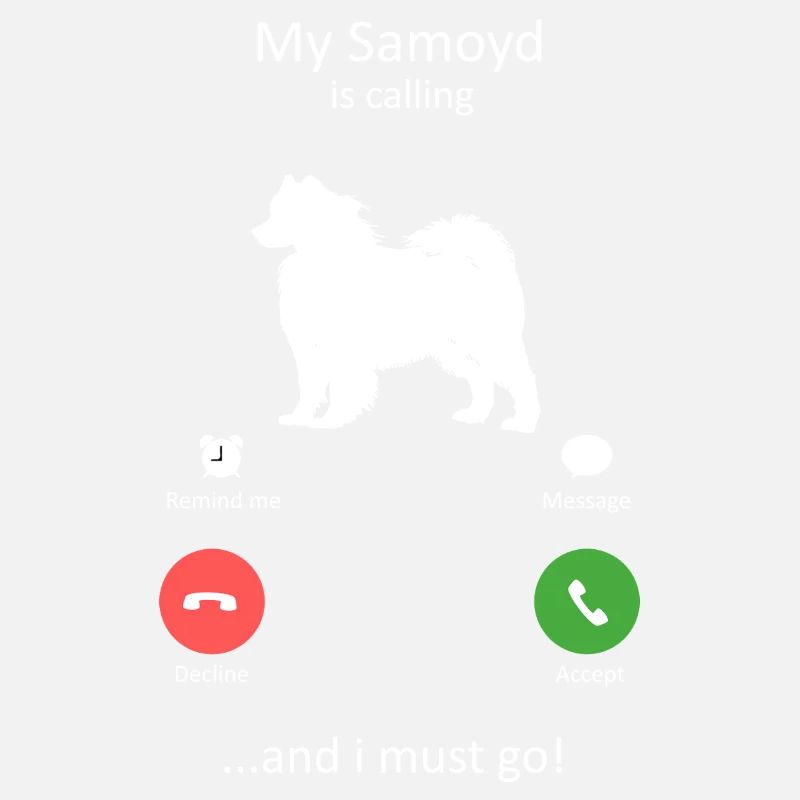 Interface téléphonique Samoyède appelant le chien drôle