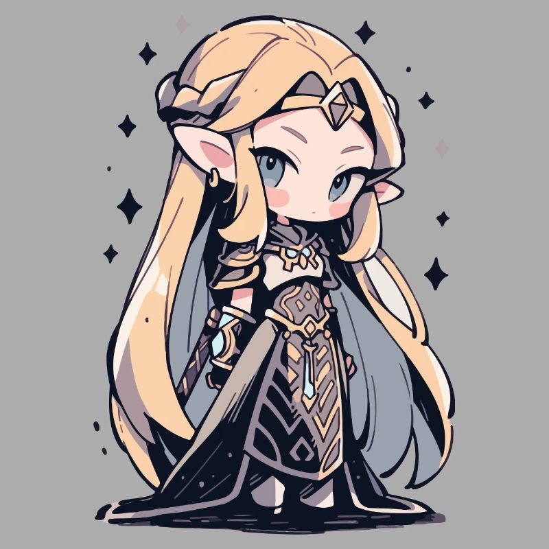 Princesse Chibi mignonne - Conception de conte de fées mignon