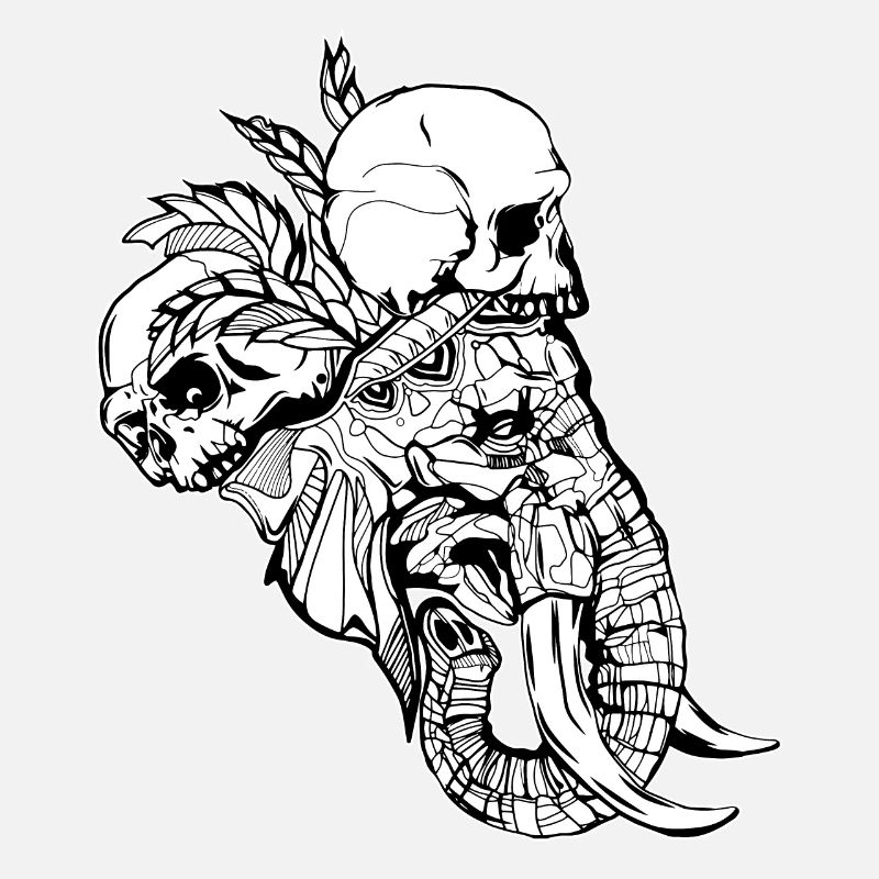 Elephant head // Indian style // Skull