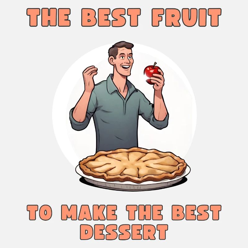 Animated man eating an apple pie