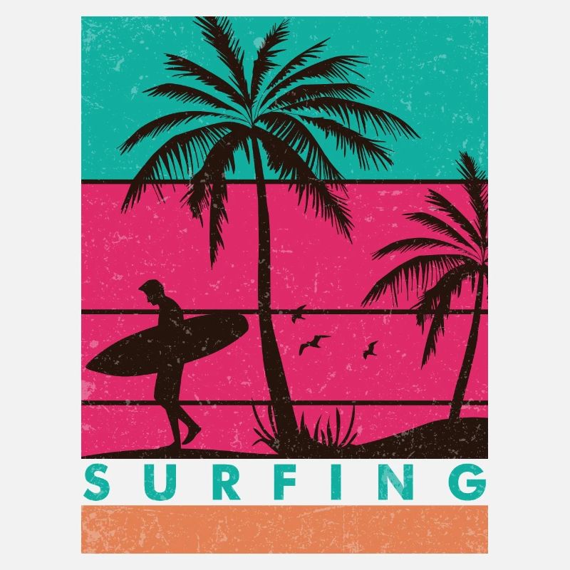 Conception de surf rétro pour les surfeurs et les surfeuses