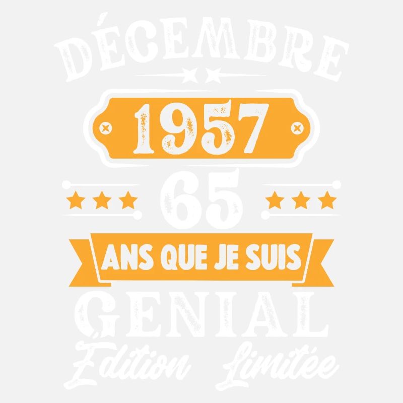 Cadeau D'anniversaire 65 Ans Décembre 1957 Rétro