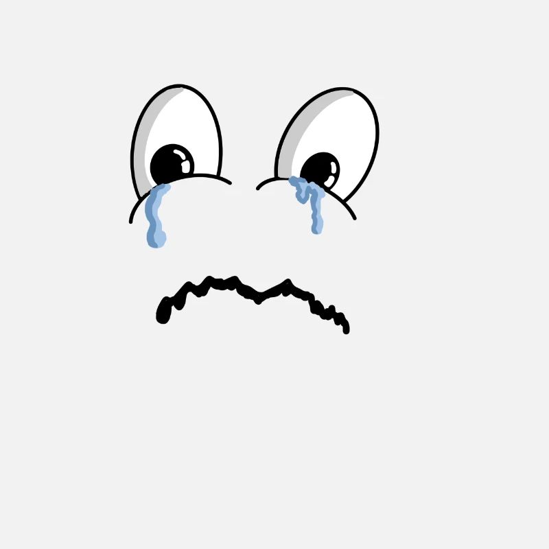 Bande dessinée visage triste larmes