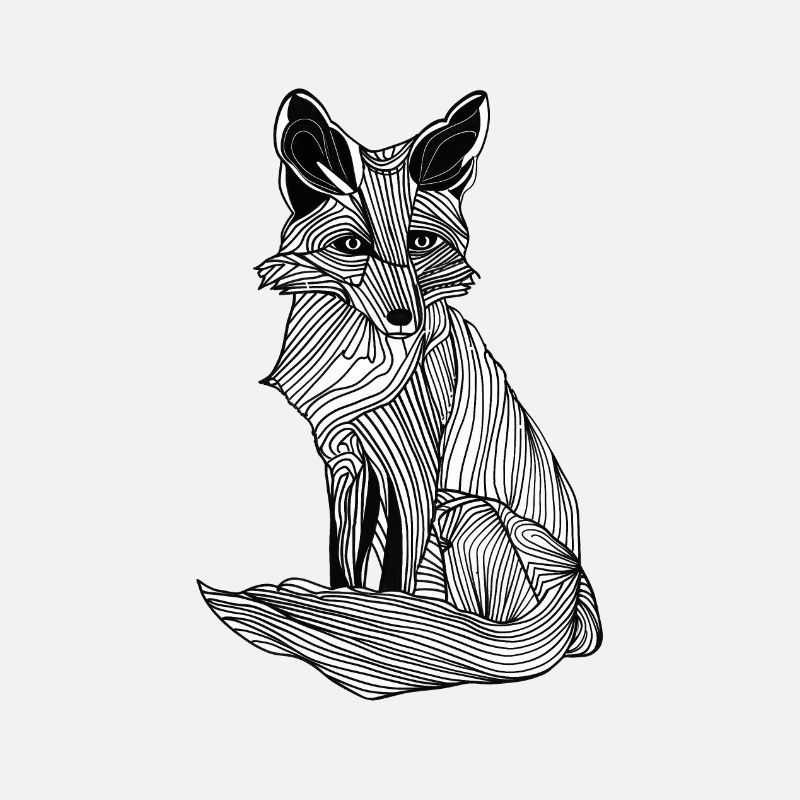 Lines art fox #fox