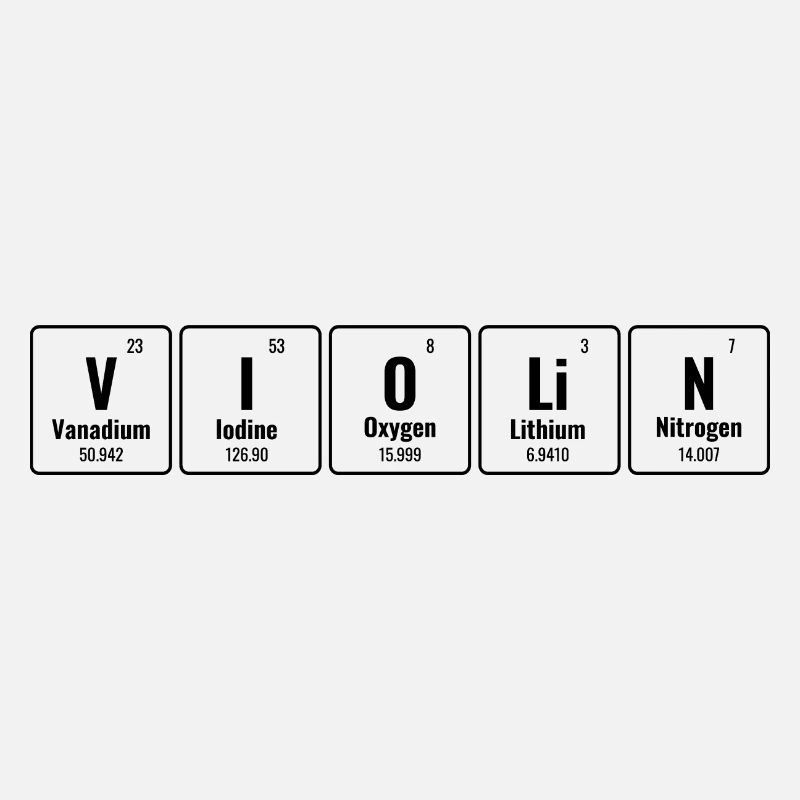 Periodic Table Of Elements Violin Violinist Fiddle